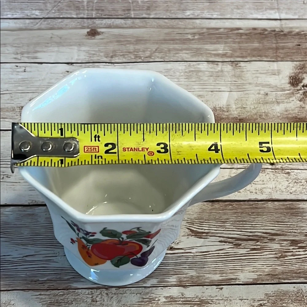 Vintage Hallmark Fruit Motif Porcelain Hexagon Footed Teacup